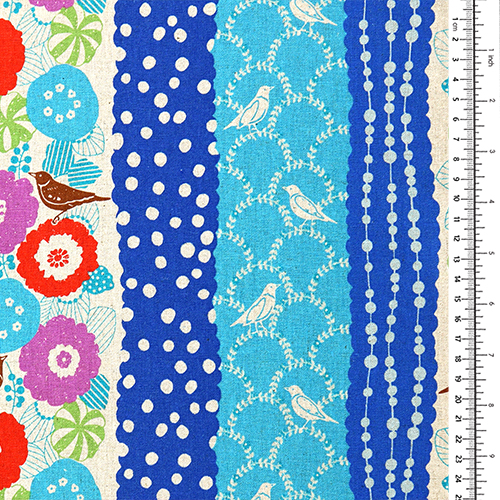 Peck Stripes Birds Flowers 1