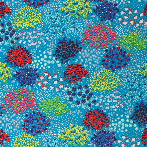 Croquis D'Impression De Jardin Fleuri Bleu