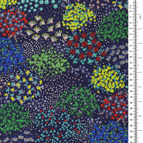 Croquis D'Impression De Jardin Fleuri Bleu Marine 1