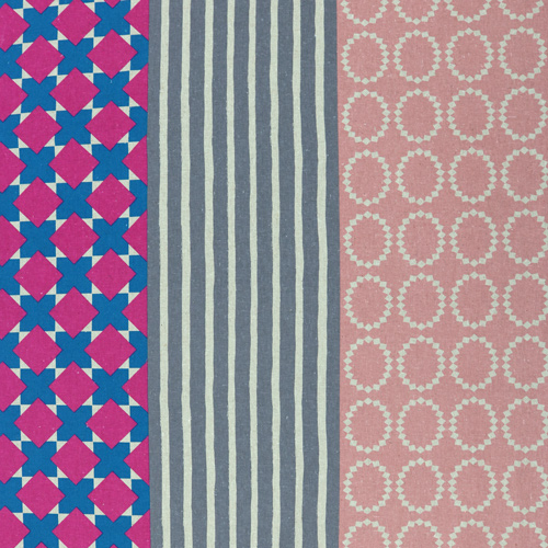 Motif � Carreaux � Rayures Florales G�om�triques Audacieuses Rose 4