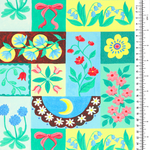 Maria Blumen-Postkartenstoff – Fabric Godmother 1