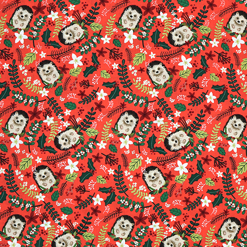 Cosy Christmas Hedgehog Winter Floral