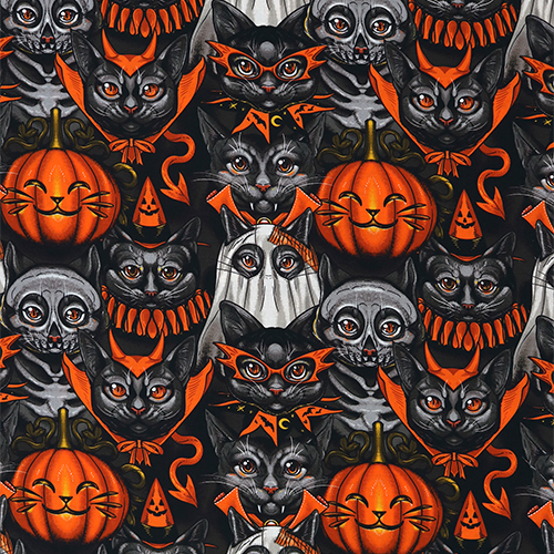 Halloween-Verkleidung-Katzenkostmparty Stoff von Free Spirit