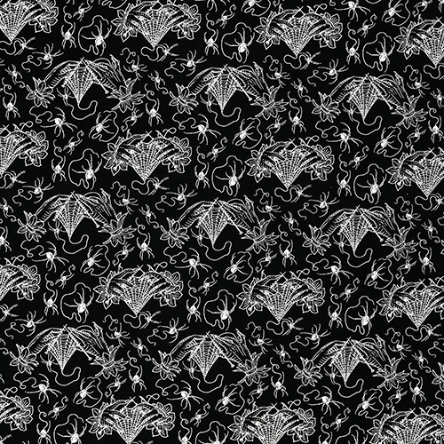 Spinnennetz-Spitze-Halloween-Spinnenstrickerei Stoff von Free Spirit