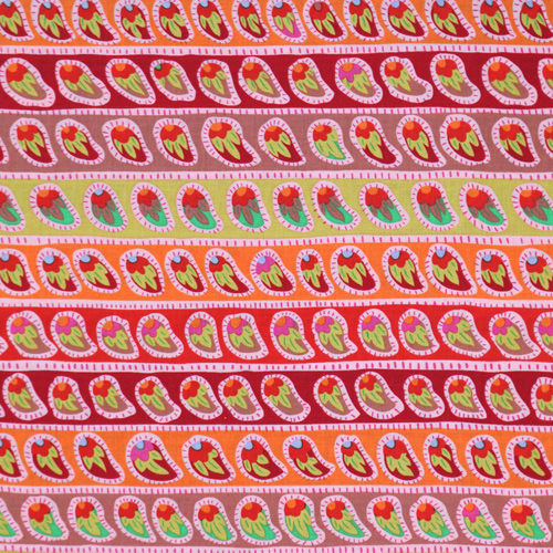 Rayures Cachemire Rouge Kaffe Fassett Des Archives Tissu par Free Spirit