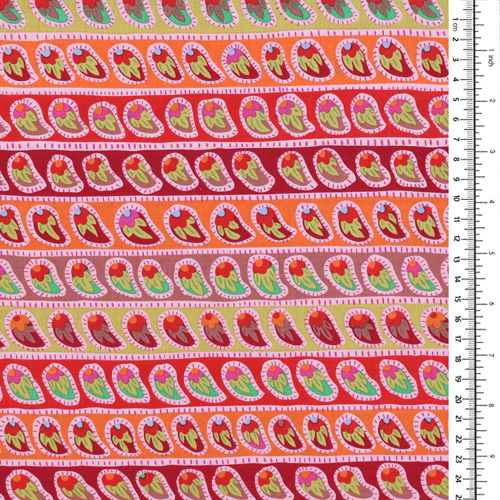 Paisley Stripe Red Kaffe Fassett From The Archives 1