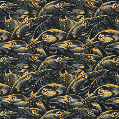Chain Mail Murder of Crows Halloween Stoff
