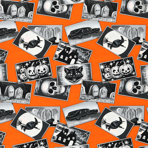 Kettenhemd-Halloween-Postkartensammlung Stoff