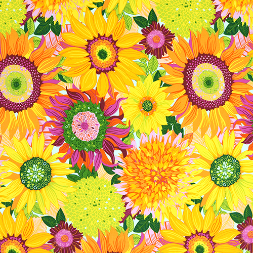 Tournesols Italiens La Dolce Vita Tissu par Free Spirit