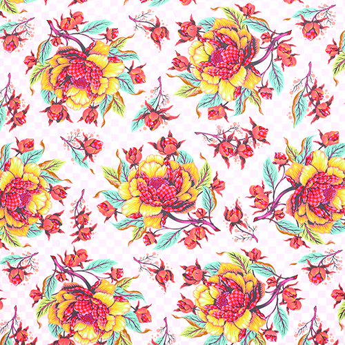 Tula Pink Pivoine Pour Vos Pensées Damier Lunaire
