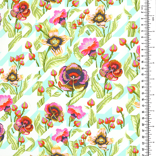Tula Pink Amore Cucciolo Raggio Di Luna Pied De Poule Floreale 1
