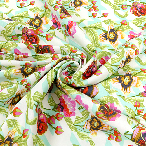 Tula Pink Amore Cucciolo Raggio Di Luna Pied De Poule Floreale 2