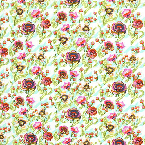 Tula Pink Amore Cucciolo Raggio Di Luna Pied De Poule Floreale 4
