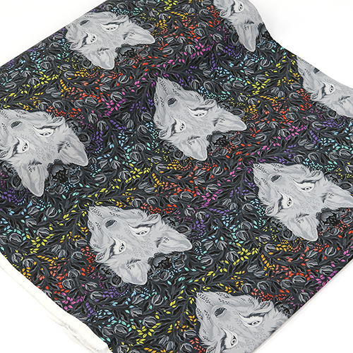 Tula Pink Wolf of Pink Street Carbon Graywork 3