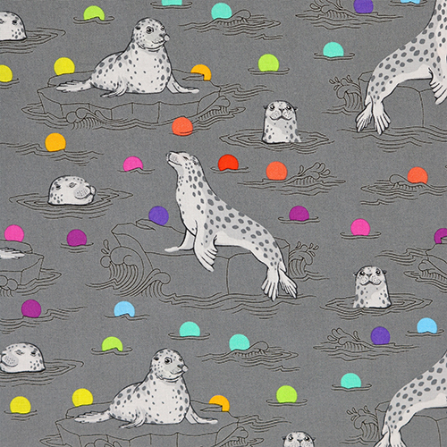 Tula Pink Seal The Deal Shadow Graywork Fabric by Free Spirit