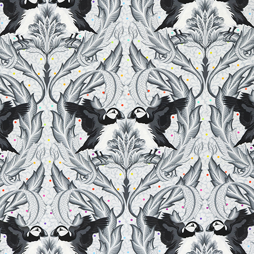 Tula Pink Huffin & Puffin Graywork Fabric by Free Spirit