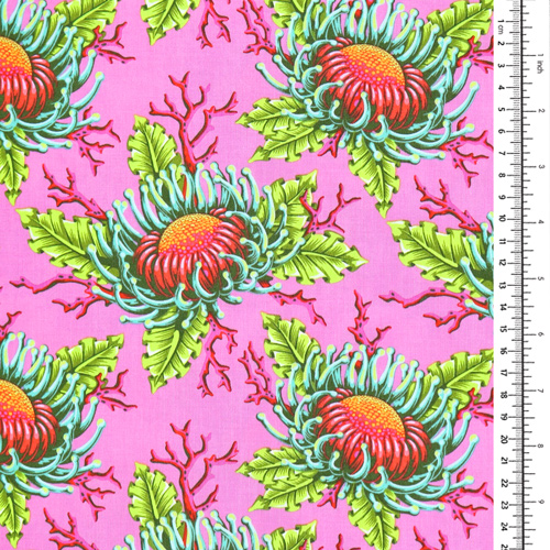 Tula Pink Floral Reef Freunde & Anemonen Korallin 1