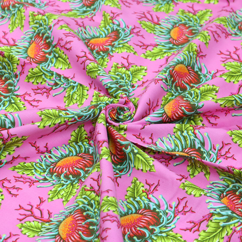 Tula Pink Floral Reef Freunde & Anemonen Korallin 2