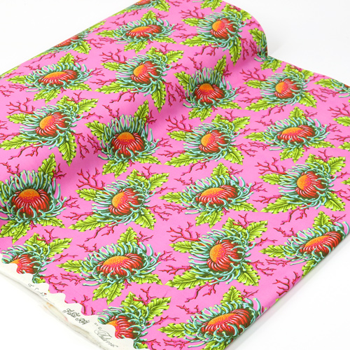 Tula Pink Floral Reef Freunde & Anemonen Korallin 3