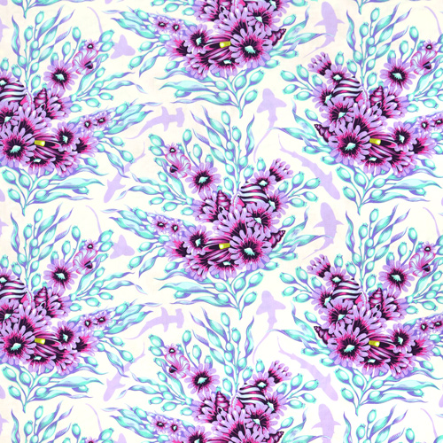 Tula Pink Floral Reef Requins Ombres Ultraviolets