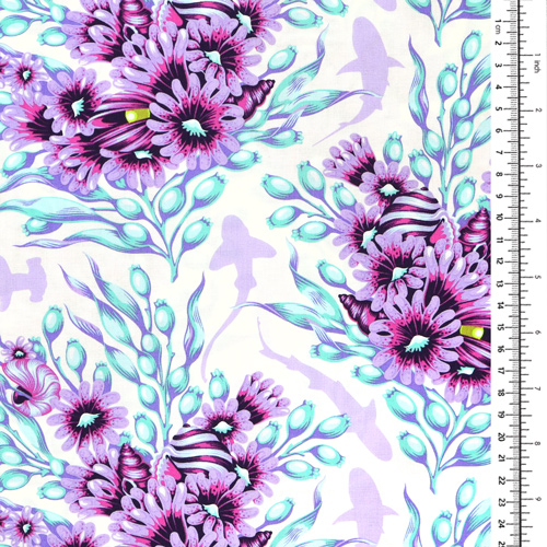 Tula Pink Floral Reef Schattenhaie Ultraviolett 1
