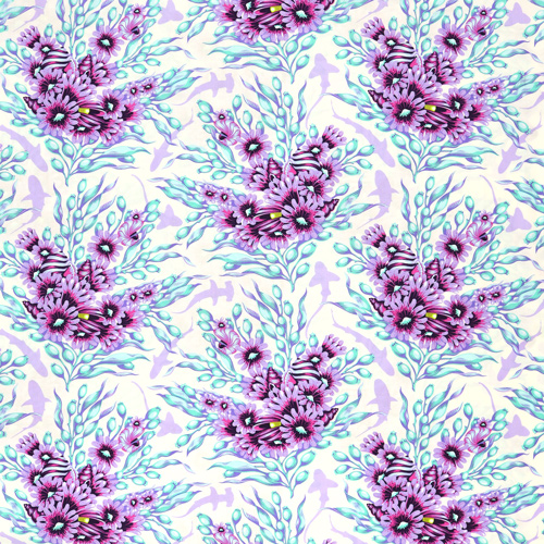 Tula Pink Floral Reef Schattenhaie Ultraviolett 4