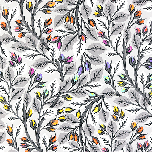 Tula Pink Meilleurs Bourgeons Travail Gris Extra Large Tissu par Free Spirit