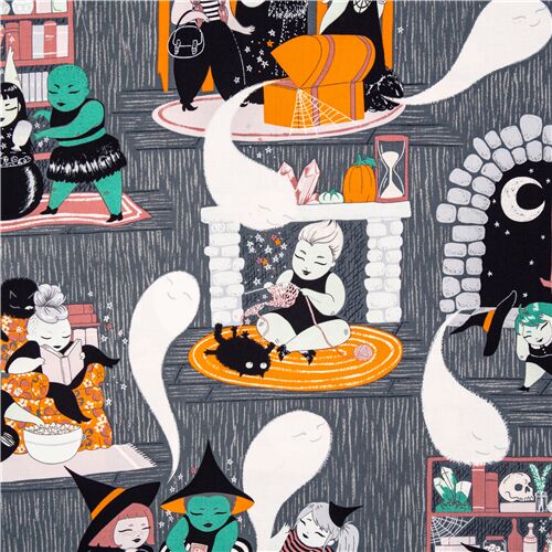 Tessuto grigio Halloween USA strega donne wicca