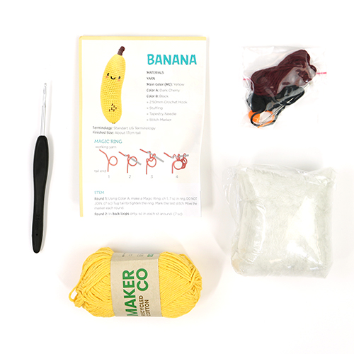 Kit De Ganchillo Amigos De Bolsillo Plátano 3
