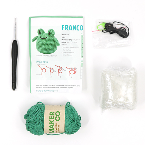 Pouch Pals Crochet Kit Franco The Frog 3