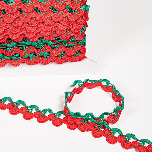 Dentelle À Bordure Cerise 22 Mm