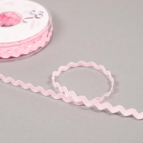 Galon Zigzag Rétro 5 Mm - Rose Bébé