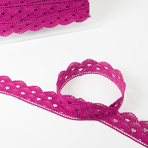 Encaje Guipur De Poliéster Premium 35 Mm - Fucsia Oscuro