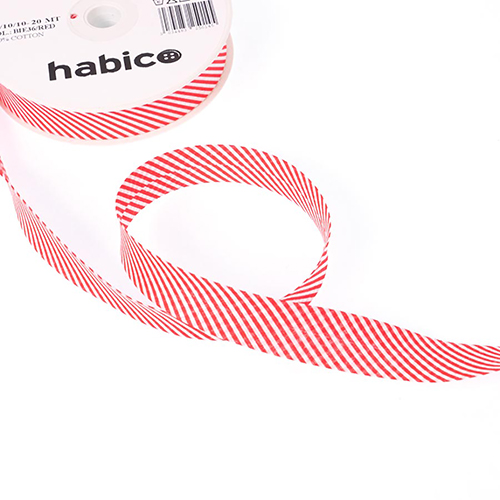 Biais Rayé 20mm - Rouge