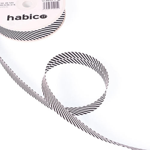 Biais Rayé 20mm - Noir