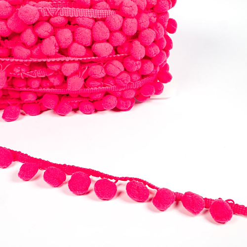 Galon  Pompons - Rose Fuchsia par Habico