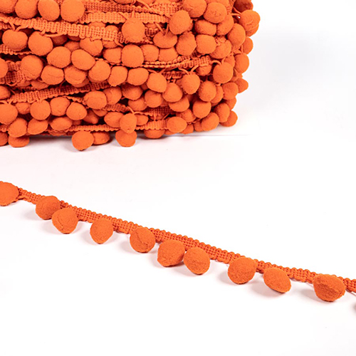 Pompon-Fransenborte - Kürbisorange