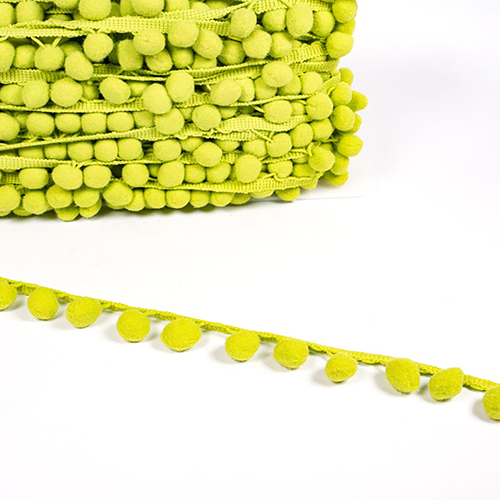 Pompon-Fransenborte - Limettengrün