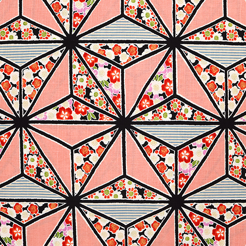 Groe Asanoha Geometrische Japanische Blumen Stoff von Hokkoh