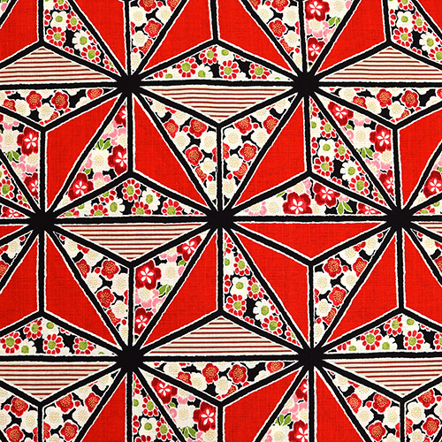 Groe Asanoha Geometrische Japanische Blumen Stoff von Hokkoh