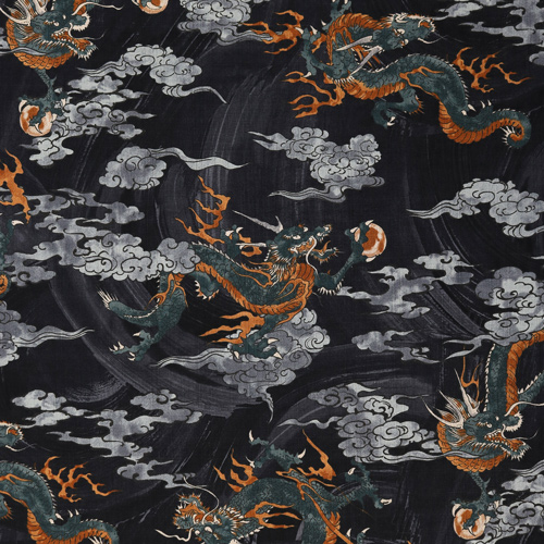 Dragons Tatsu Japonais Traditionnels Nuages