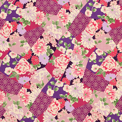 Patchwork Asanoha Segmenté Floral Japonais