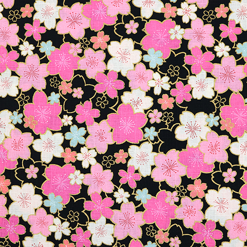 Flor De Sakura Dorada Kioto Primavera Negra