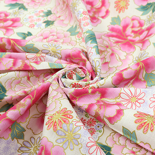 Peonía Dorada Kyoto Floral Crema 2