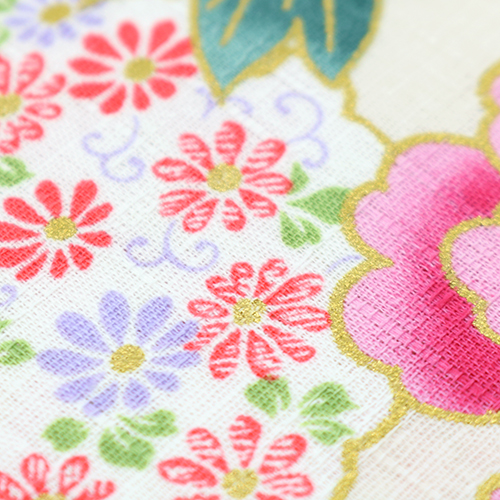 Vergoldete Pfingstrose Kyoto Blumenmuster Creme 5