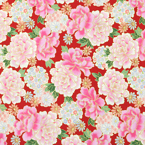 Peonía Dorada Kyoto Floral Rojo