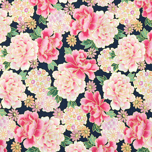 Peonía Dorada Kyoto Floral Índigo