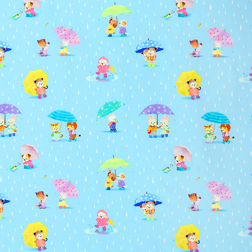 Parapluie de Jour Pluvieux Animaux Mignons Vintage Tissu par Hokkoh