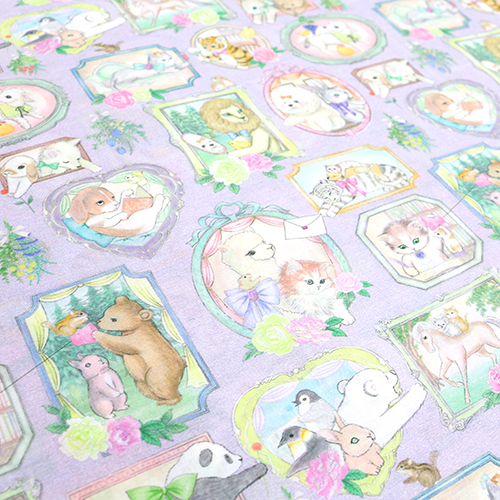 Dekorative Rahmen Rosen Niedliche Vintage-Tiere 5