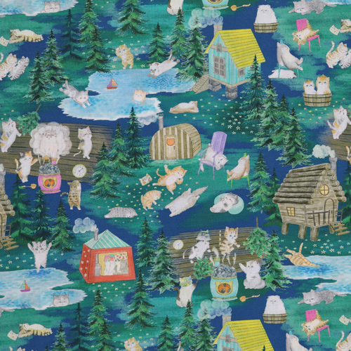 Vintage Katzen Glamping Urlaub Campingplatz Nacht